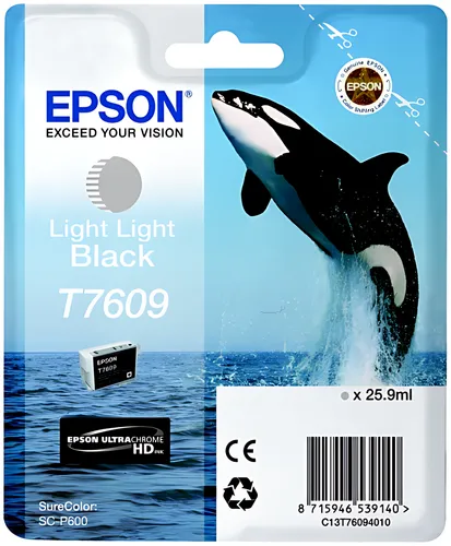 Epson C13T76094010/T7609 Tintenpatrone schwarz hell hell, 1.200 Seiten 25,9ml