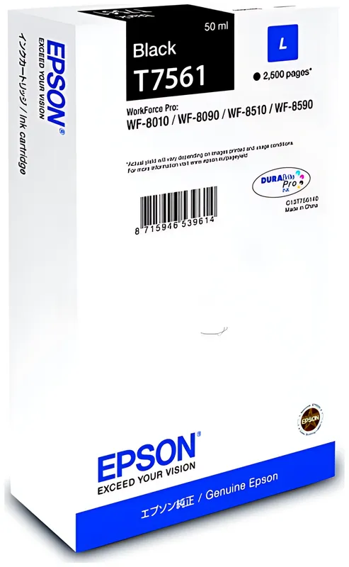 Epson C13T75614N/T7561 Tintenpatrone schwarz, 2.500 Seiten 50ml