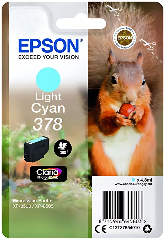 Epson C13T37854010/378 Tintenpatrone cyan hell, 360 Seiten 4,8ml