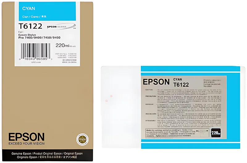 Epson C13T612200/T6122 Tintenpatrone cyan 220ml
