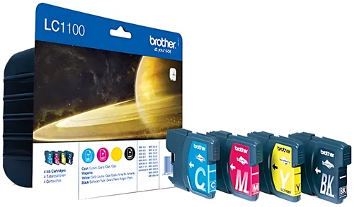 Brother LC-1100VALBPDR Tintenpatrone MultiPack Bk,C,M,Y Blister Acustic Magnetic 9.5ml + 3x7.5ml, 450pg + 3x325pg VE=4