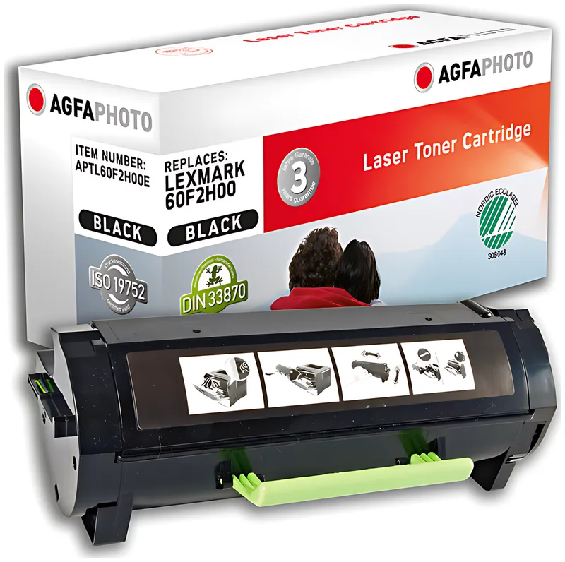 AgfaPhoto APTL60F2H00E Toner-Kit schwarz, 10.000 Seiten 275 Gramm (ersetzt Lexmark 602H)