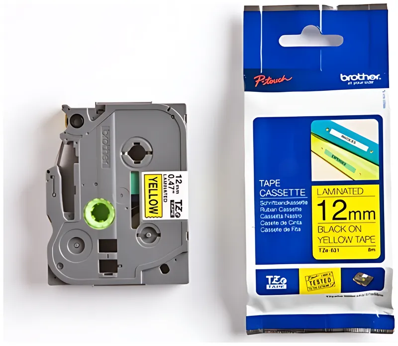 Brother TZE-631 DirectLabel schwarz auf gelb Laminat 12mm x 8m