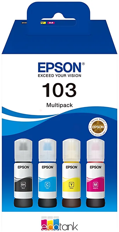 Epson C13T00S64A/103 Tintenflasche MultiPack Bk,C,M,Y, 4x4.500 Seiten 70ml VE=4