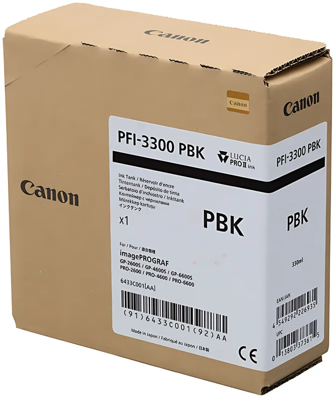 Canon 6433C001/PFI-3300PBK Tintenpatrone schwarz foto 330ml