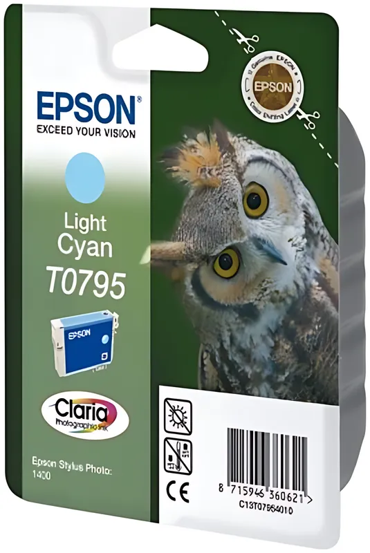 Epson C13T07954010/T0795 Tintenpatrone cyan hell, 520 Seiten ISO/IEC 24711 11ml