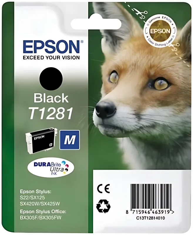 Epson C13T12814012/T1281 Tintenpatrone schwarz, 170 Seiten 5,9ml