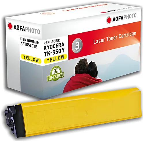 AgfaPhoto APTK550YE Toner gelb, 6.000 Seiten 140 Gramm (ersetzt Kyocera TK-550Y)
