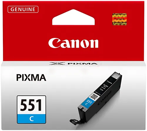 Canon 6509B001/CLI-551C Tintenpatrone cyan, 332 Seiten ISO/IEC 24711 121 Fotos 7ml