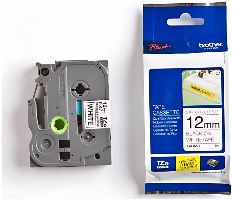 Brother TZE-S231 DirectLabel schwarz auf weiss extra stark Laminat 12mm 8m