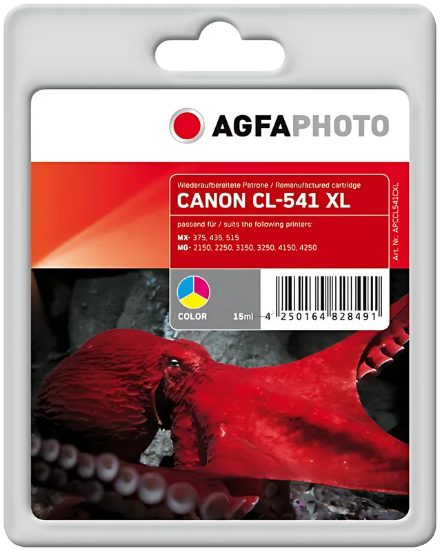 AgfaPhoto APCCL541CXL Druckkopfpatrone color, 552 Seiten 15ml (ersetzt Canon CL-541)