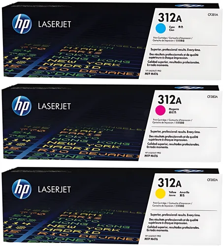 HP CF440AM/312A Tonerkartusche MultiPack cyan magenta gelb, 3x2.700 Seiten ISO/IEC 19798 VE=3