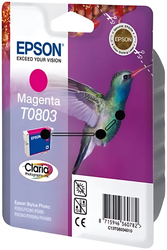 Epson C13T08034011/T0803 Tintenpatrone magenta, 220 Seiten ISO/IEC 24711 7.4ml