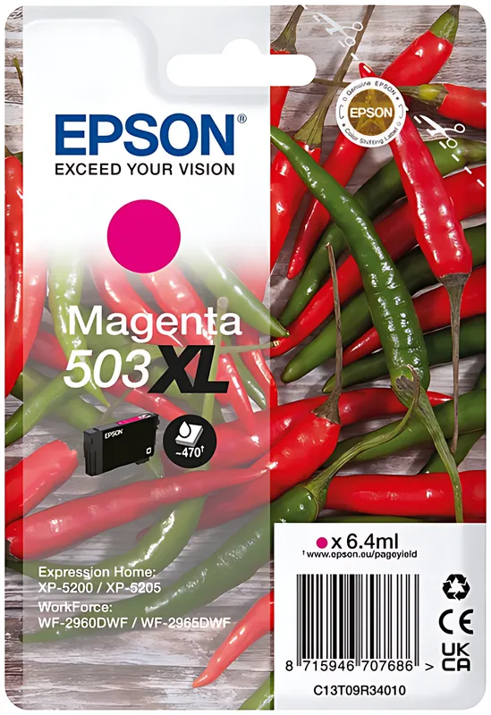 Epson C13T09R34010/503XL Tintenpatrone magenta High-Capacity, 470 Seiten 6,4ml