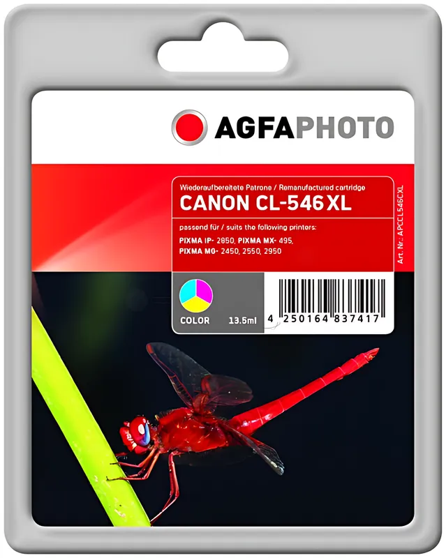 AgfaPhoto APCCL546CXL Druckkopfpatrone color, 300 Seiten 13,5ml (ersetzt Canon CL-546XL)