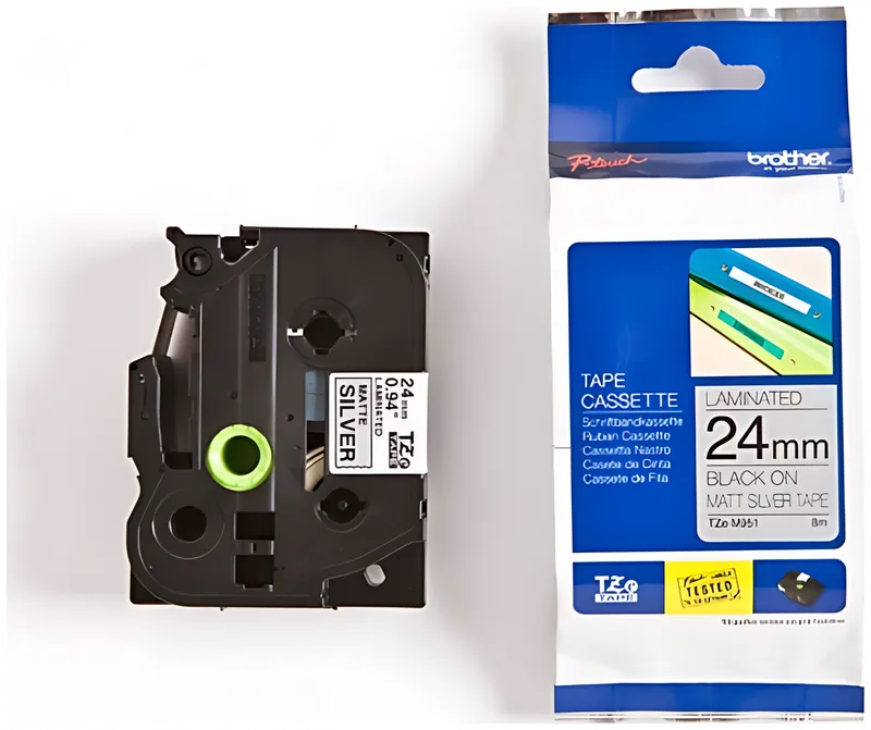 Brother TZE-M951 DirectLabel schwarz auf silber matt 24mm x 8m