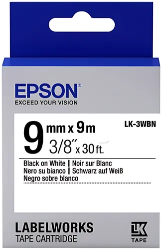 Epson C53S653003/LK-3WBN Farbband schwarz auf weiss 9mm x 9m