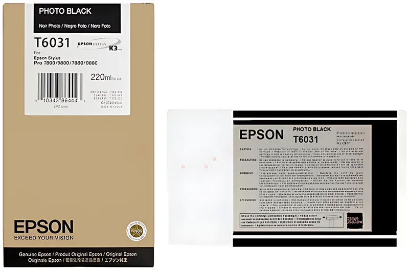 Epson C13T603100/T6031 Tintenpatrone schwarz foto 220ml